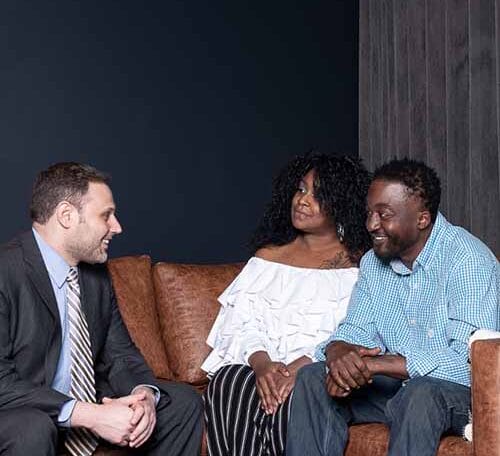Attorney during consulation visit to a family of wrongful death
